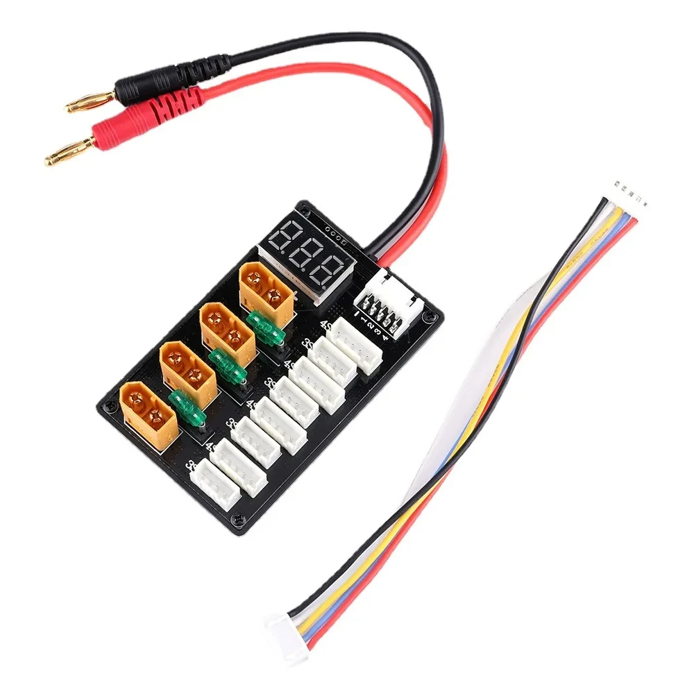 XT30 Plug 1S-3S / XT60 Plug 3S-4S Lipo Battery Parallel Charging Board with Voltage Tester For IMAX B6 B6AC Balance Charger