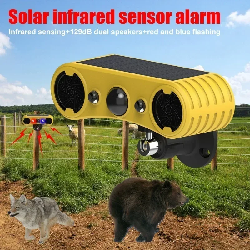 4 Modes High Frequency Ultrasonic Detector Animal Repeller for Farms Garden Solar Outdoor Infrared Induction Alarm Dog Barking