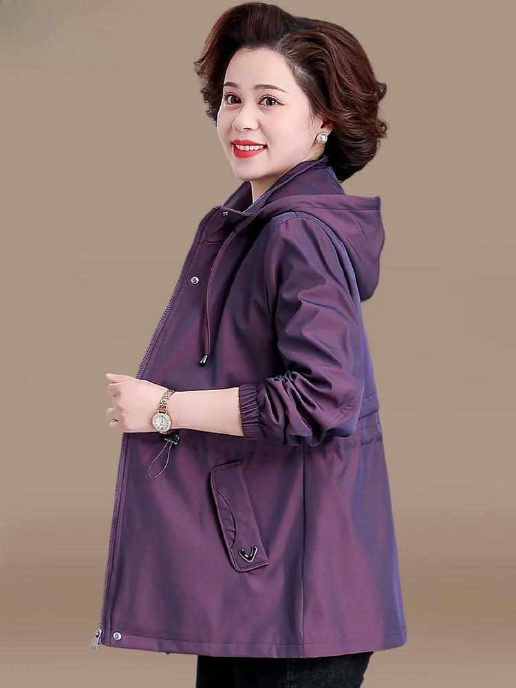 

Весенняя модная верхняя одежда: длинное женское пальто-кардиган больших размеров из полиэстера на молнии, цветной, для среднего возраста