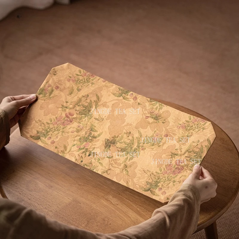 Xiangyunsha Tea Banquet New Chinese Style Waterproof Pad Tea Tray Mat Fabric Double-sided Rectangular Teatowel