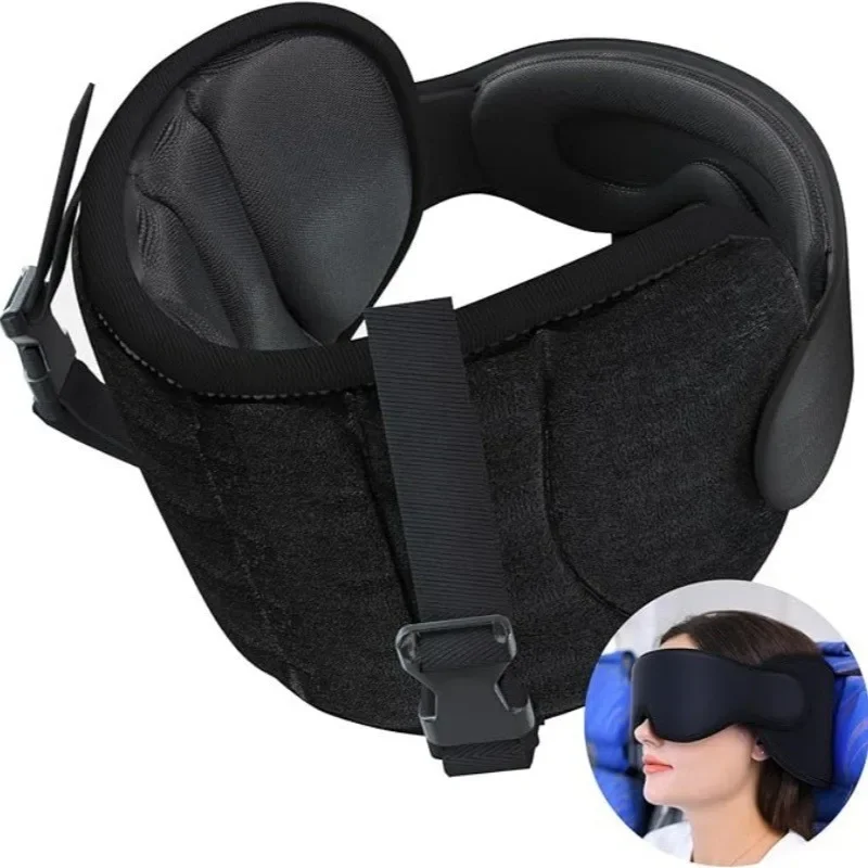 light-blocking 3D sleep eye mask memory foam multi-functional travel pillow with eye mask without eye pressure