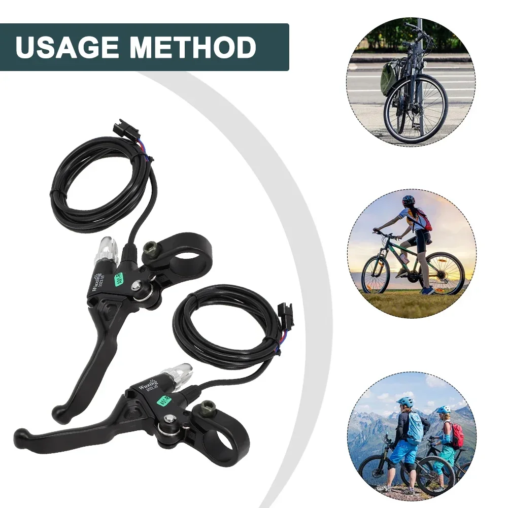 1Pair Electric E-bike Mechanical Brake Lever Short Lever Cutout Aluminum Alloy Black Electric Scooters Parts Accessories