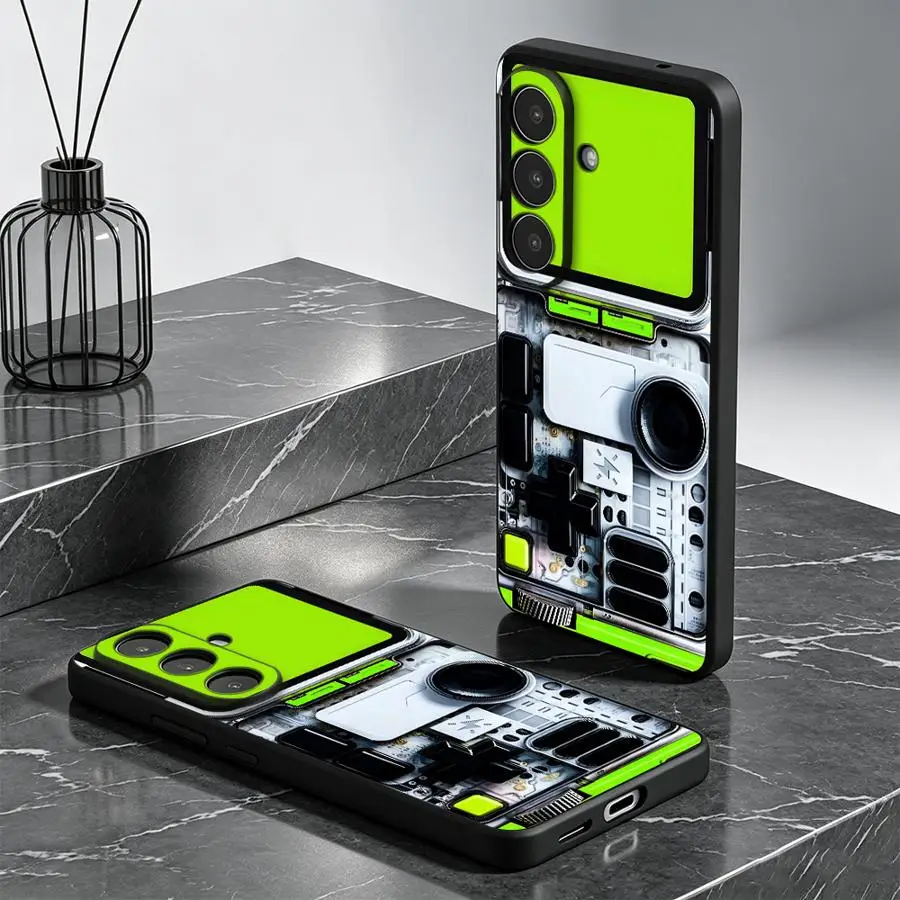 Neon Green Console Case for Samsung Galaxy A57 A52 A36 A15 A53 A17 A23 A55 A05 A73 A51 A25 A16 A37 A06 Phone Cover A50 A12 A41