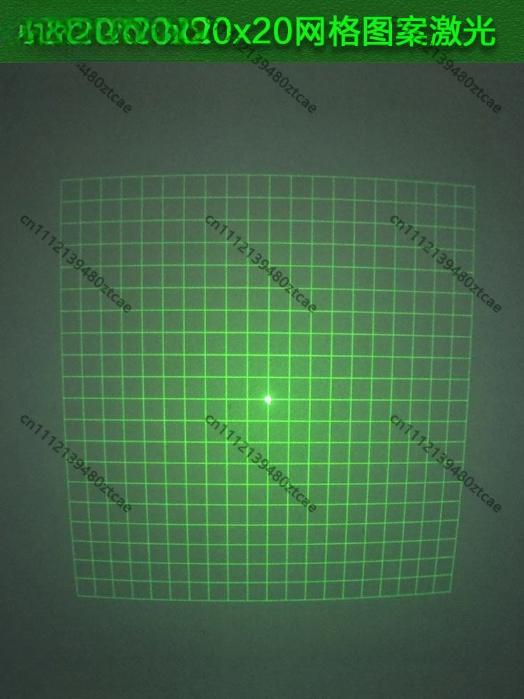 Custom Green Laser Positioning Light Lens, 20x20 Grid Line Crosshair Pattern Customizable Shape