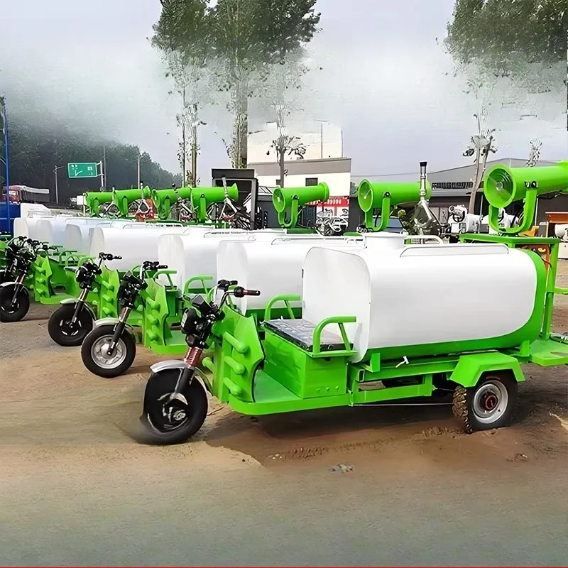 

Electric three wheeled sprinkler, high-pressure cleaning truck for construction sites