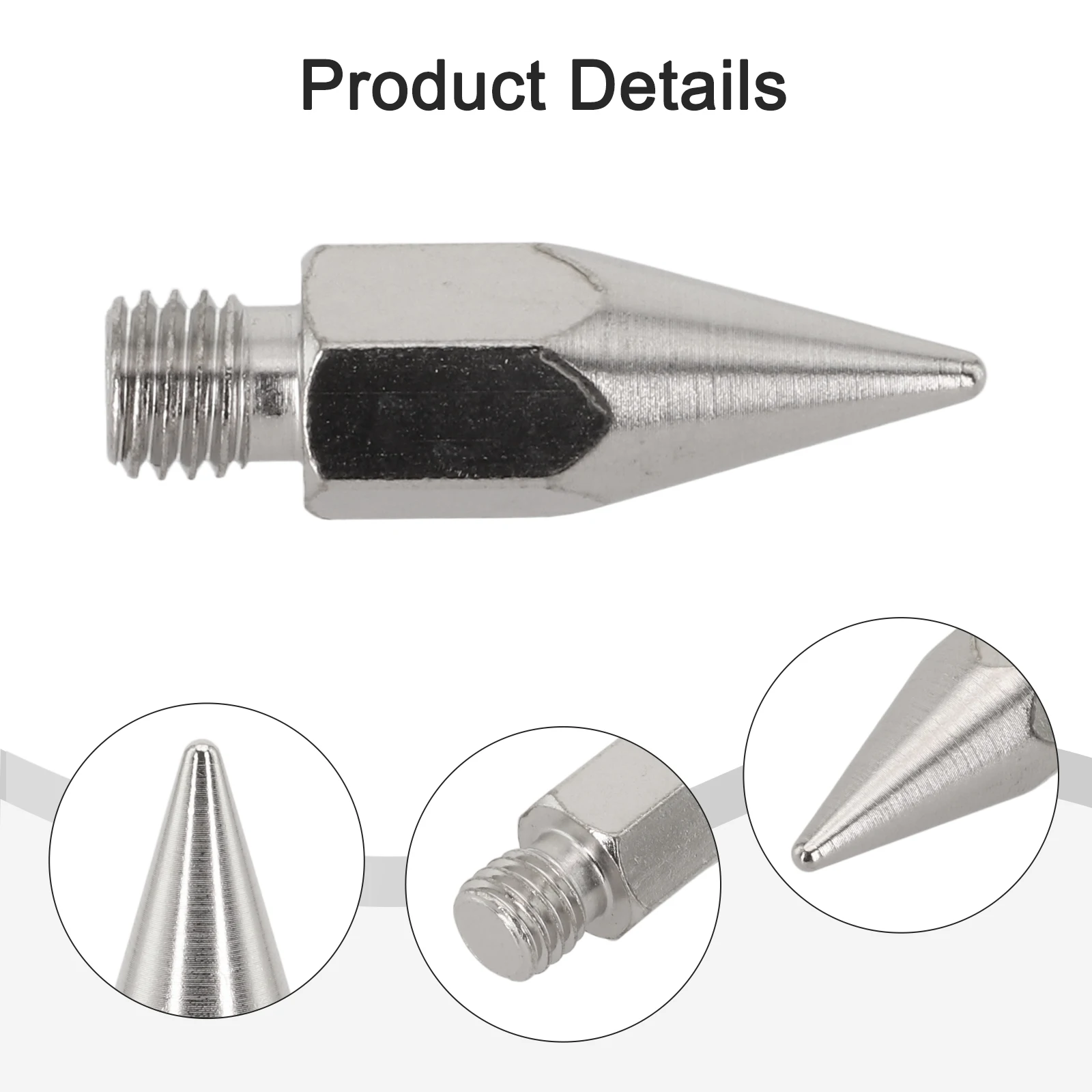 Color As Show for m10 Threaded Pole Tip Surveying Tool Stainless Steel Easy Replacement Enhance for gps Accuracy Sharped Point