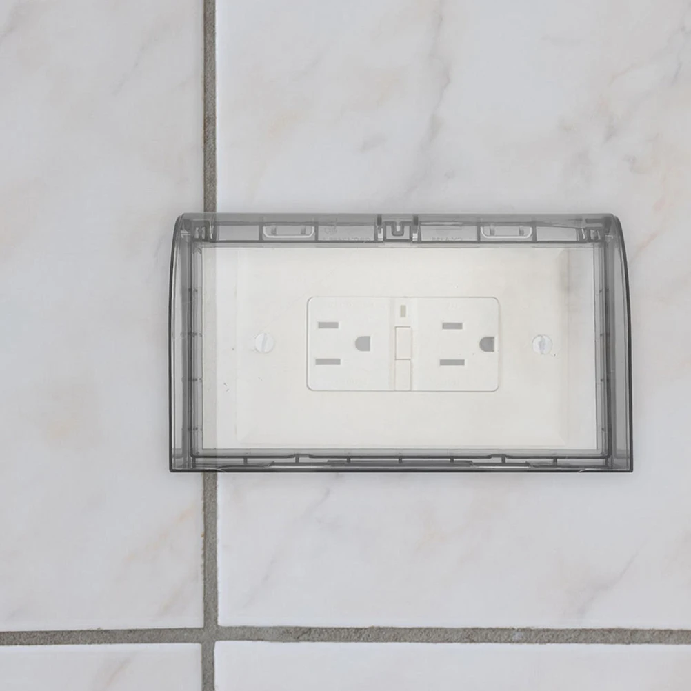 Double 86 Type Waterproof Acrylic Bathroom Switch Socket Protector Weatherproof Guard Adhesive Design