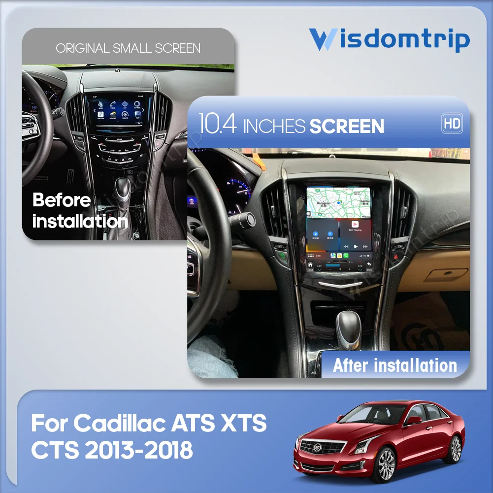 For Cadillac ATS SRX XTS CTS 2013-2018 Car Multimedia Video Player GPS Navigation Radio 4G WiFi Carplay+Android AUTO Android 13