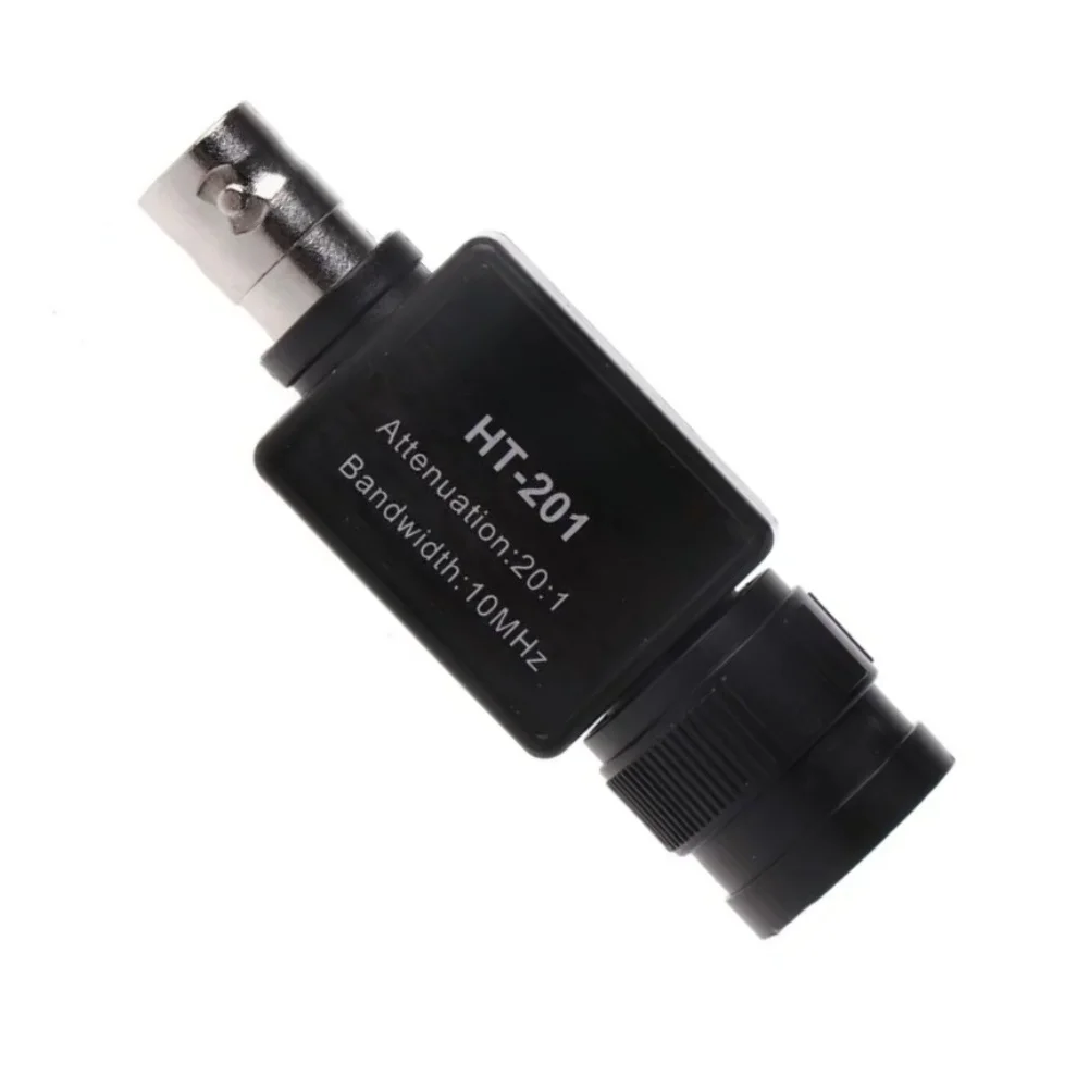 HT201 20:1 Voltage Attenuator 10MHz Bandwidth Metal Black For Oscilloscope Signal Reduction Circuit Debugging Tool Accessory