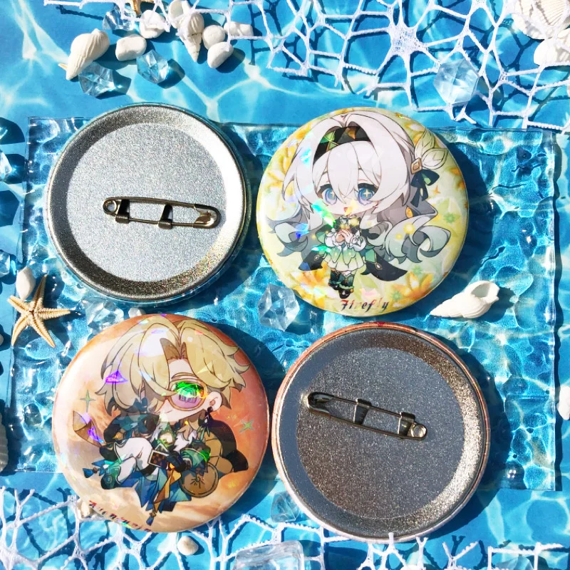 Anime Honkai: Star Rail Robin Firefly Raiden Bosenmori Mei Cosplay Costume Accessories Brooch Pin Cartoon Badge Backpack Pendant