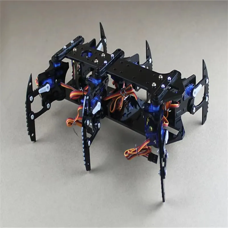 Robô aranha de seis pés/6 pés/um conjunto completo de acessórios de suporte de servos robô de controle remoto + 12 peças servo