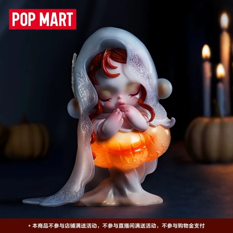 Oficial merch popmart crânio panda aliança da lua branca figura brinquedos figura de ação crânio panda modelo colecionável bonecas