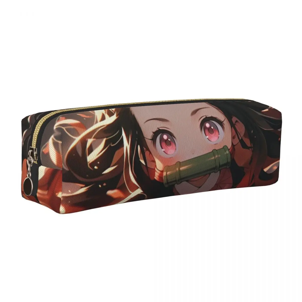 مضحك Kawaii Nezuko مقلمة لطيف أنيمي شيطان القاتل حامل قلم حقيبة للطلاب سعة كبيرة اللوازم المدرسية هدية pencelcases