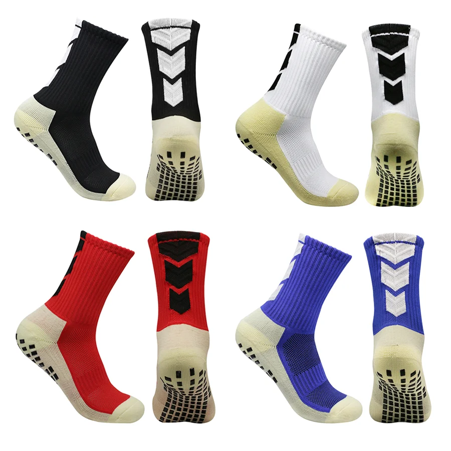 4Pairs Football Socks Grip Non-slip Breathable Adult Yoga Socks for Men Women Basketball Game Training Socks Sports Socks Soccer