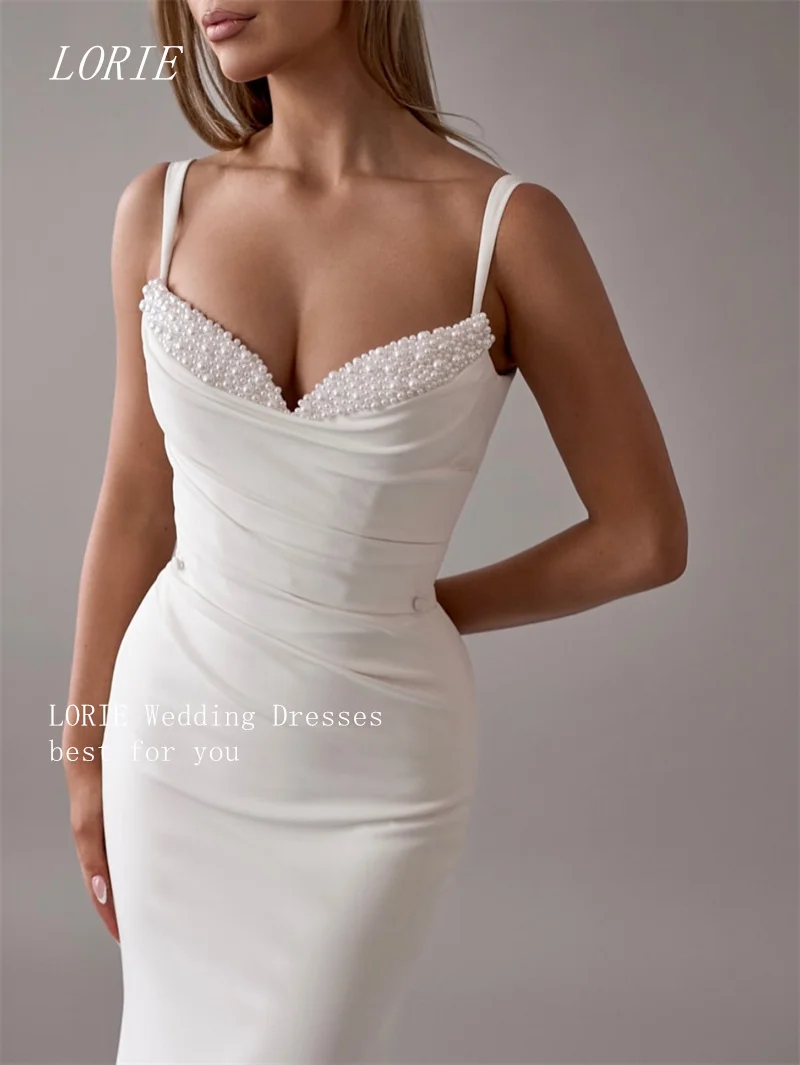 ローリー クラシック マーメイド ウェディングドレス スパゲッティストラップ ブライダルドレス 高級ボタン ウェディングドレス カスタマイズ 2026