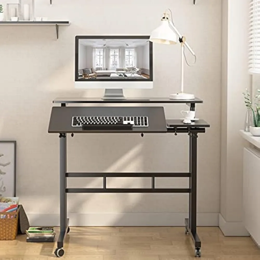 2-platforms Mobiel laptopbureau Verstelbare bijzettafel Computerstandaard voor slaapbank