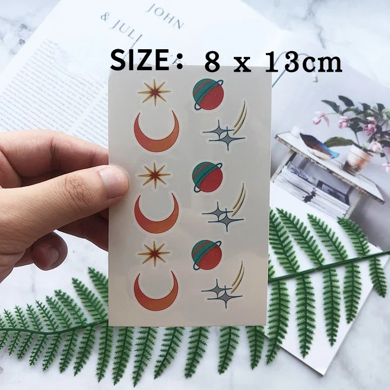 Luna Store Cartoon Star Moon Planet Tempary Tattoo Cute Anime Tatoo Body Art Waterproof Fake Tatto Sticker for Woman Men Kid