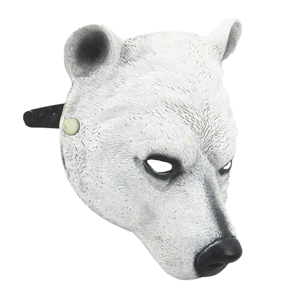 Polar Bear Mask Costume Party Accessories Halloween Costumes Animal Face Realistic