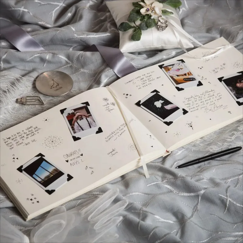 Personalized Wedding Sign Book White Wedding Guest Book Custom Wedding Guestbook Photo Album Keepsake Bridal Shower Gift