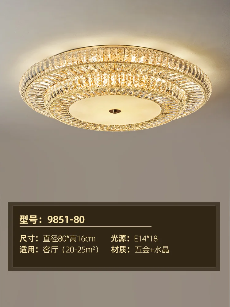 Moderne lichte luxe led-kristallen plafondlamp woondecoratie woonkamer slaapkamer villa duplex restaurant keukenverlichting - afbeelding 1