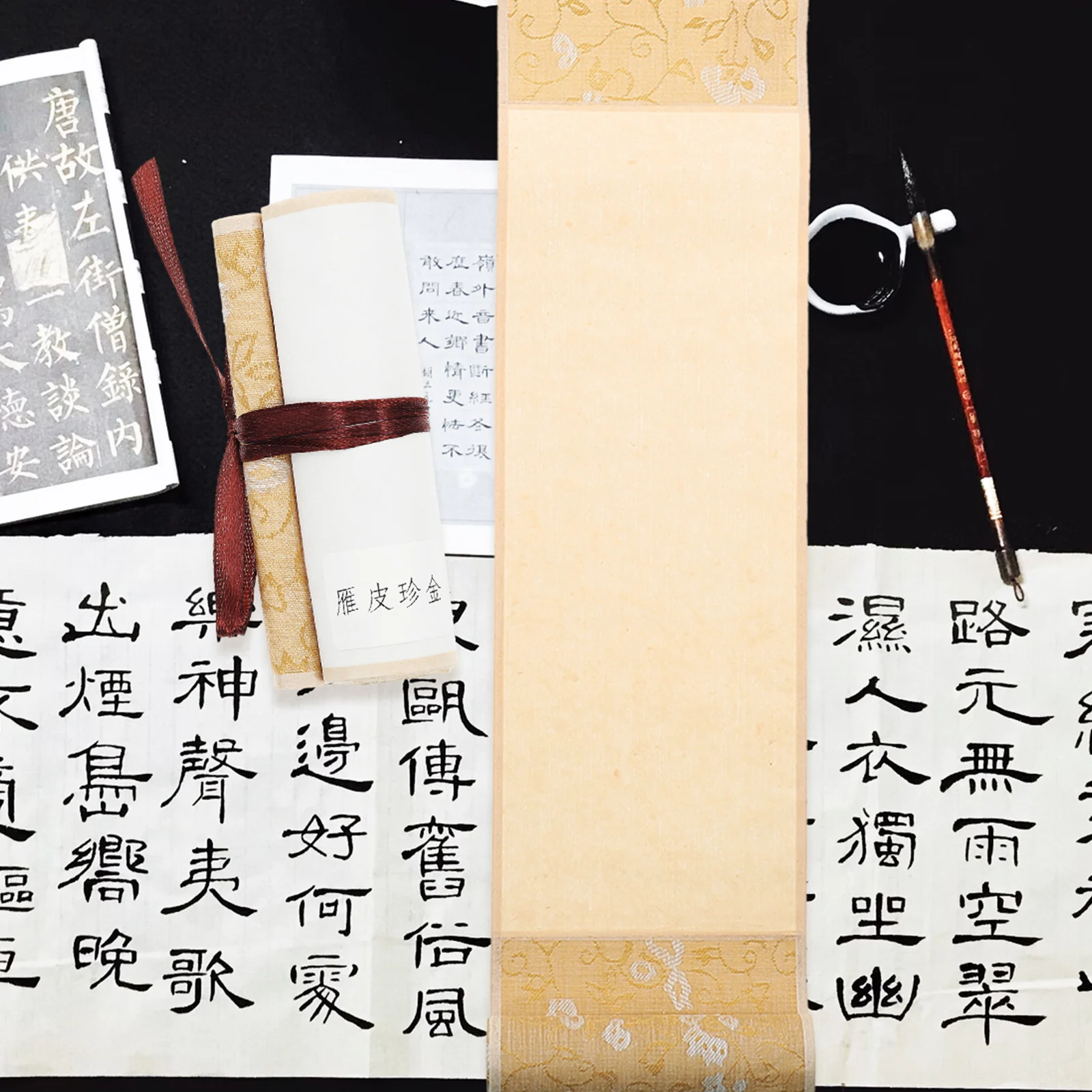 

1pc Small Scroll Home Office Decor Rice Paper Calligraphy Calligraphy Scroll Painting Craft Watercolor