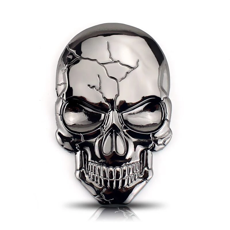 3D Metal Car Stickers Ghost Skull Metal Emblem Badge Decal For Car Gold Black Skull Skeleton Car Motorcycle Decal Stickers