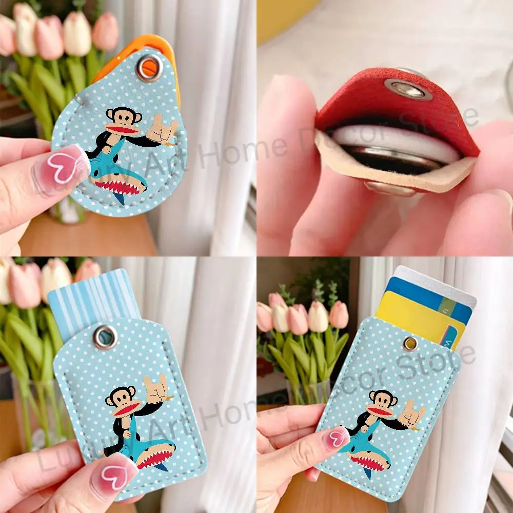 Monkey Cartoon P-Paul F-Frank Holder Keychain For  Work Card Bank Business Holder Student Card Protective Case Bus Card