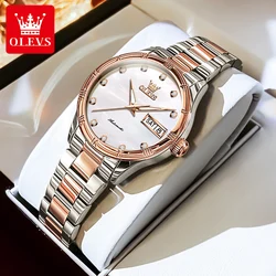 OLEVS Luxury Brand Fashion Original Women's Watches Elegant Date Automatic Mechanical Watch Waterproof Versatile Lady Wristwatch