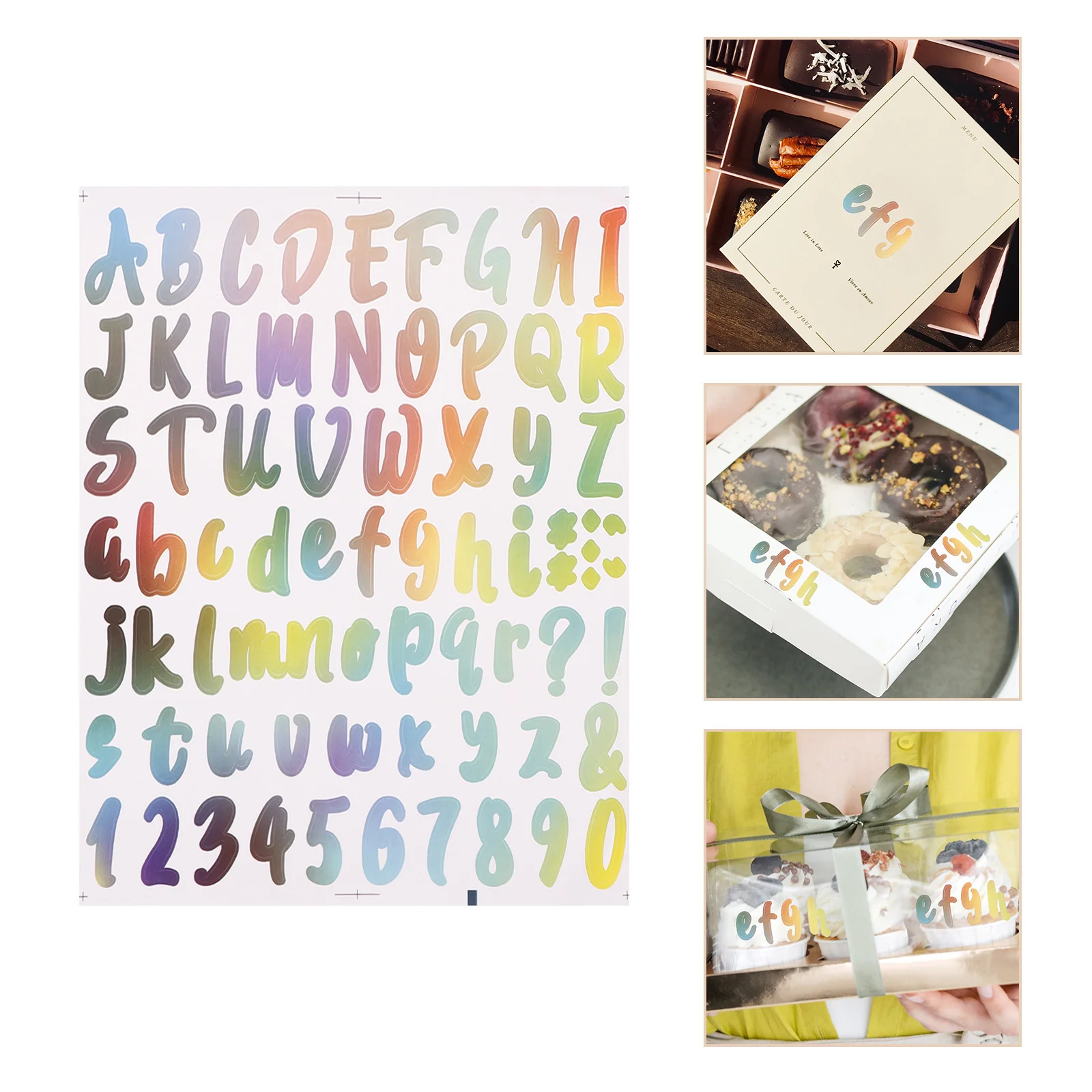 

10 Sheets Waterproof Vinyl Alphabet Number Stickers Small Colorful Peel Off Letters for Mailbox Folder Notebook