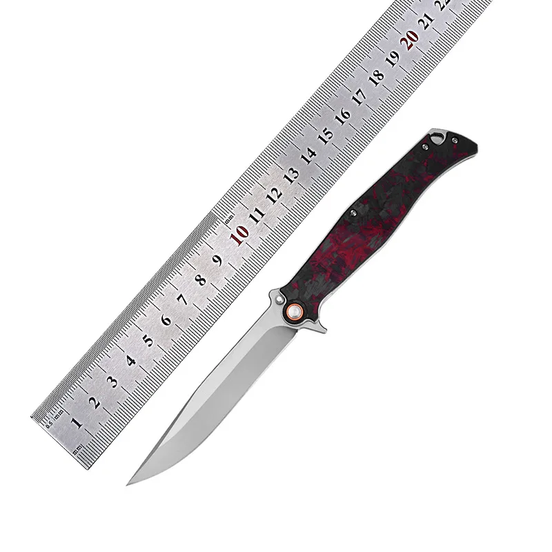 Kesiwo K-J324 EDC Folding Knife CF/Micarta Handle Flipper Ball bearing Outdoor Camping Survival Hunting Fishing Pocket Knife