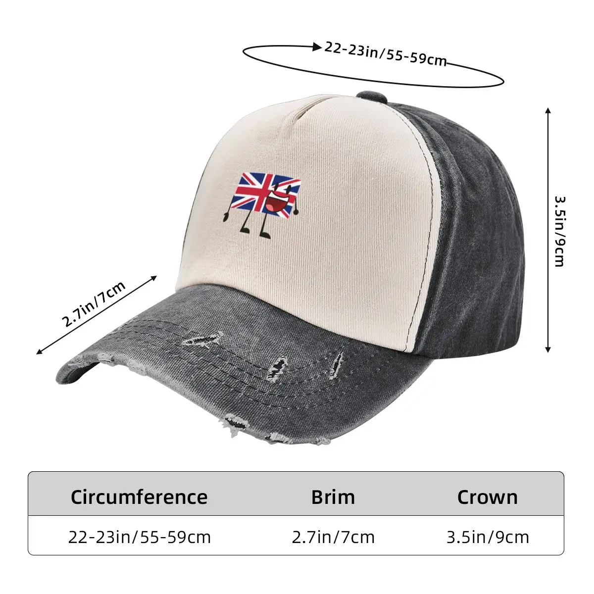 Union Jack Baseball Cap Bergsteigen benutzer definierte Kappe Frauen Strand Mode Männer