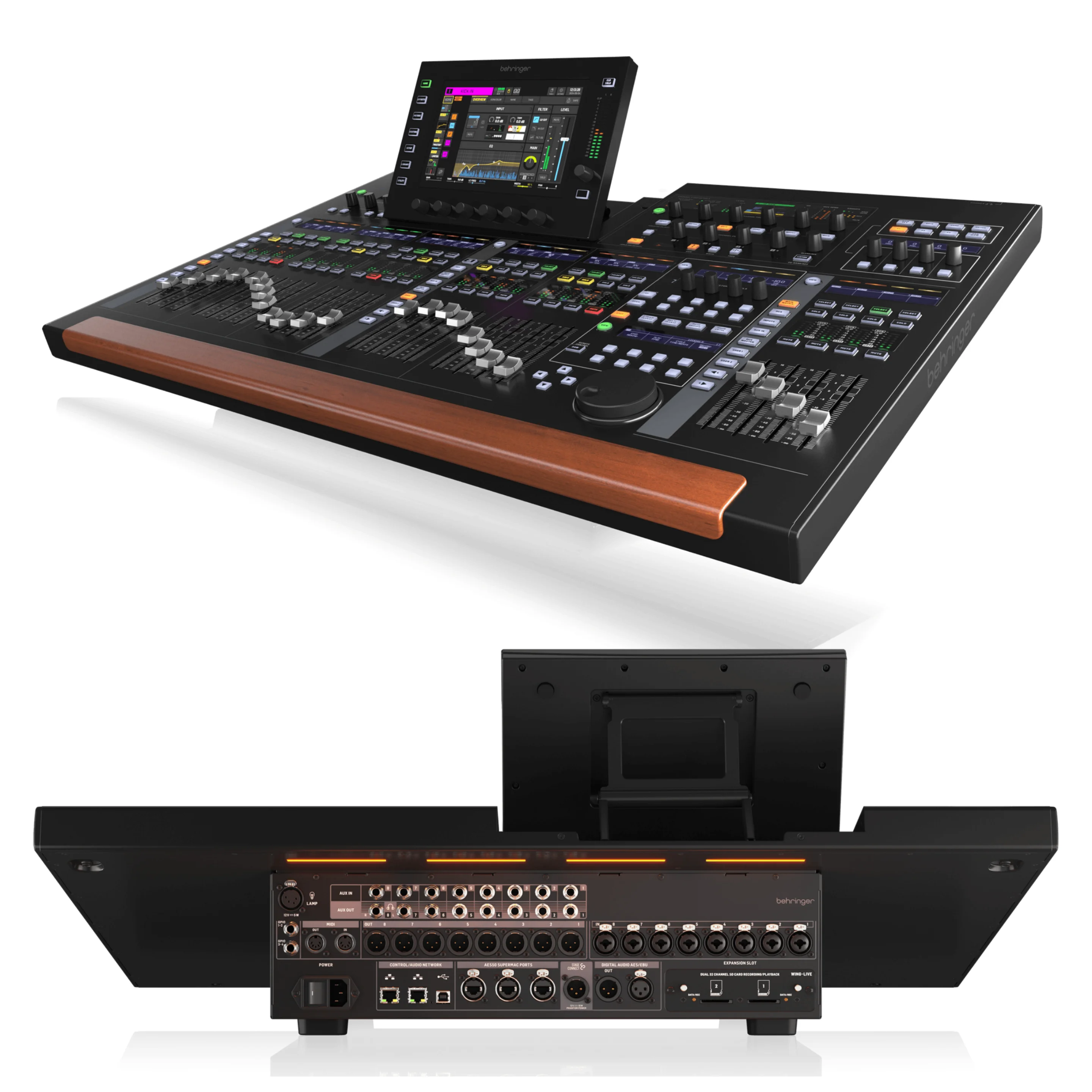 Behringer WING-BK 48 Flex Channels Touch Screen 24 Fader Control Surface Digital Mixer 28 Bus Full Stereo 8 Midas PRO Preamps
