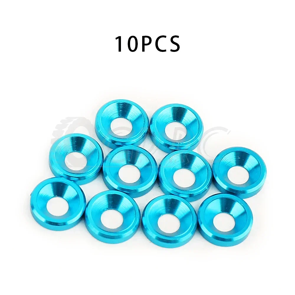 10/50PCS Aluminum Colored Countersunk Washers Fits M3 Screws for RC Crawler Chassis SCX10 TRX4 PRO Shafty MOA Comp Builds DIY