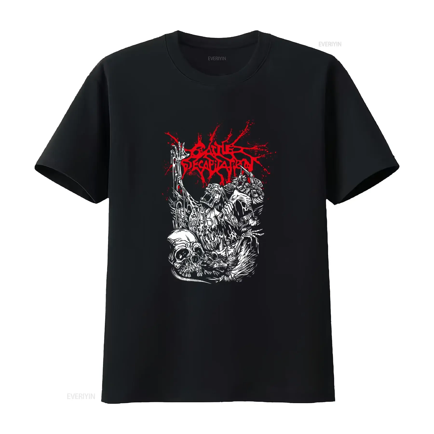 Cattle Decapitation Alone At The Landfill Men's T Shirt Skull Horror Design Perfect for Metal Fans vintage Washed
