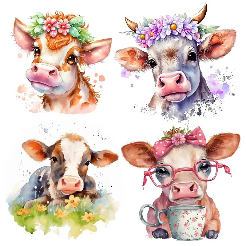 

T773#Colorful Cow Wall Sticker Kids Room Background Home Decoration Mural Living Room Wallpaper Funny Decal
