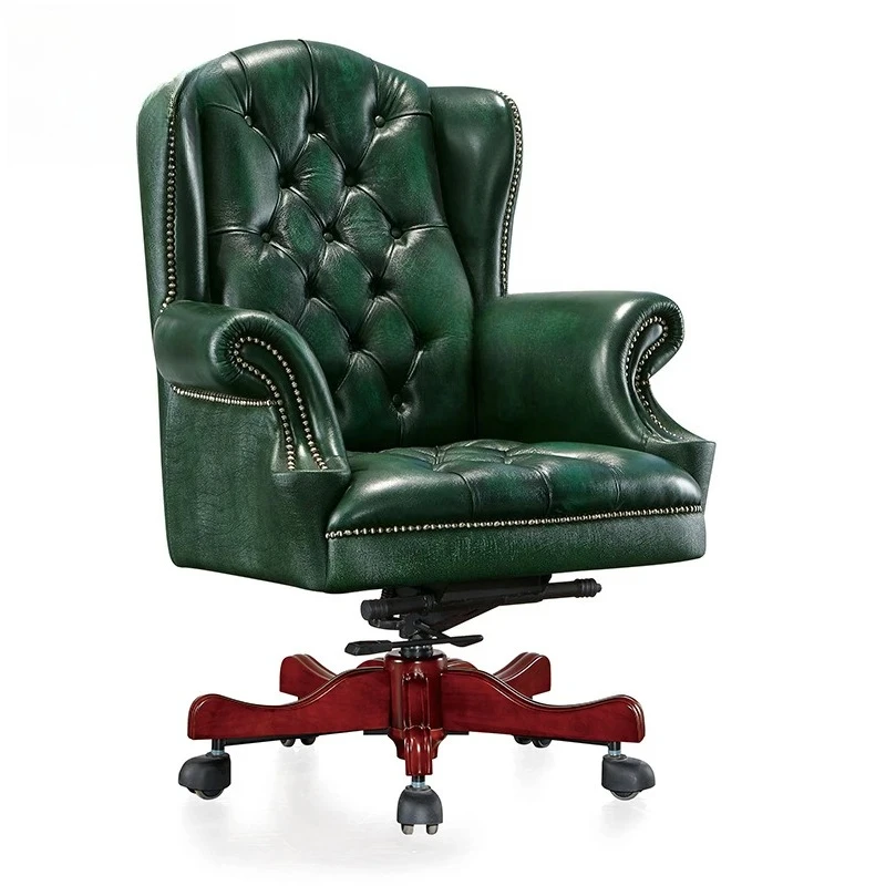 CZ Genuine Leather Executive Chair European Style Reclining Office Chair Comfortable Long Sitting