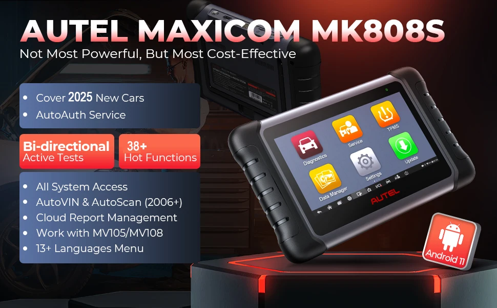 Autel MK808S Pro OBD2 Scanner Bi-directional Diagnostic Tools All System Code Reader PK MK808BT MX808S