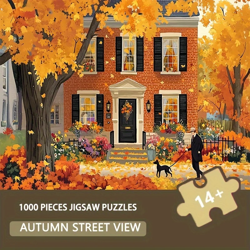

38x26 см мини 1000 шт. пазл для взрослых осень вид на улицу пазл для энтузиастов идеальный подарок на Рождество, Новый год, День святого Валентина