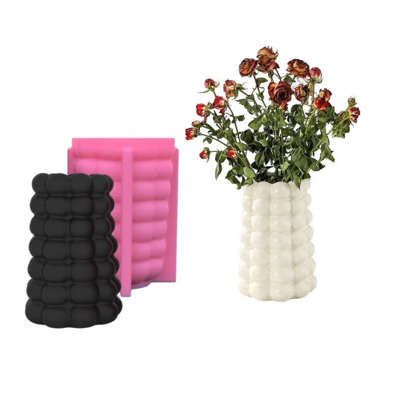 Geometric Beads Bubble Gypsum Silicone Mold Vase Storage Box Mold for Making Succulent Plants Flower Pot Pen Holder