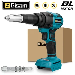 20000N Brushless Electric Rivet Gun No Battery 2.4~4.8mm Cordless Rivet Nut Gun Drill Insert Power Tools For Makita 18V Battery