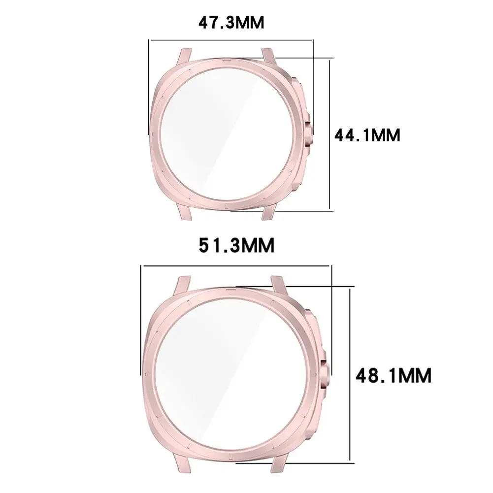 Casing pelindung layar jam tangan, untuk Samsung Galaxy Watch 7 40/44MM PC + kaca antigores penutup penuh