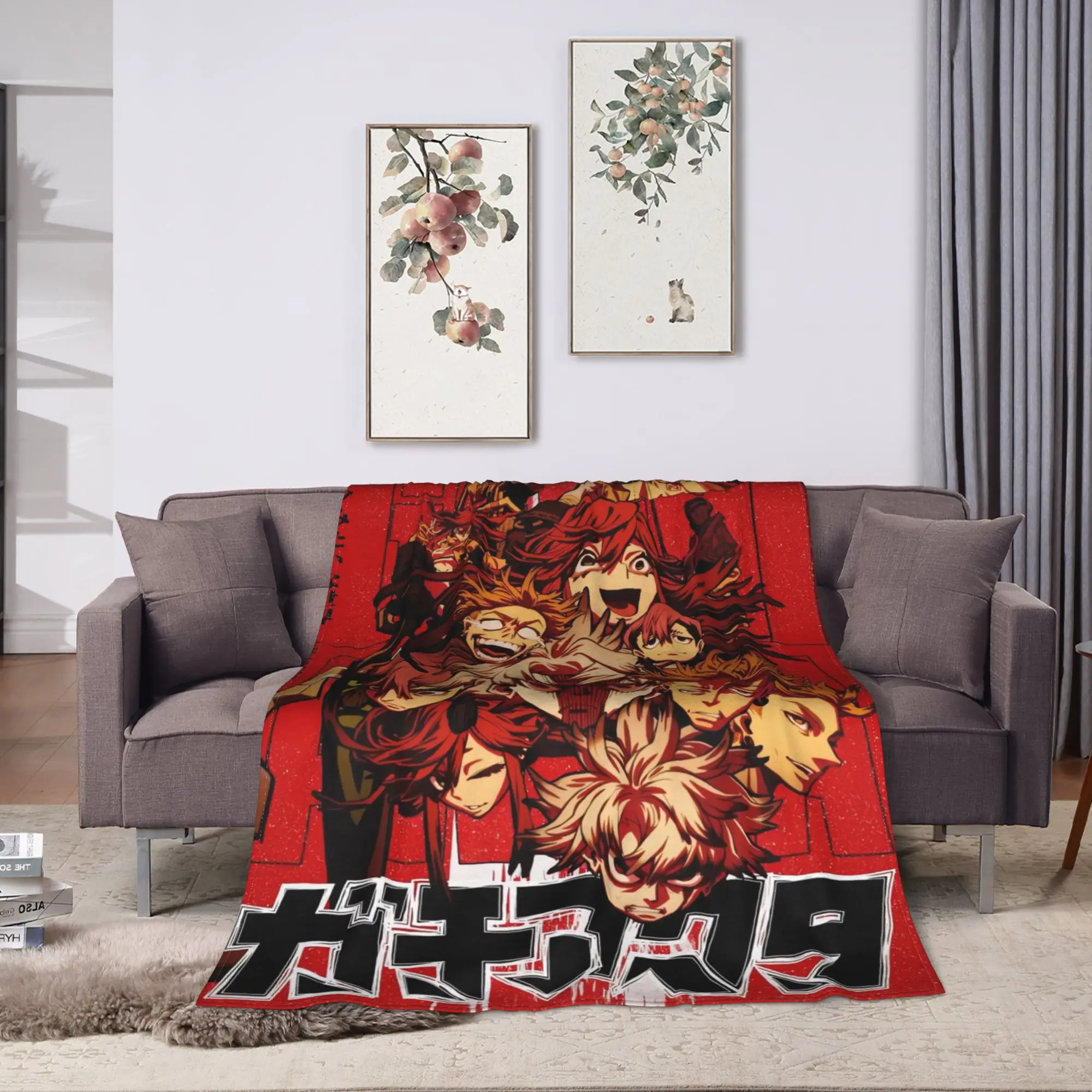 Gachiakutas Anime Warm Blanket  Airplane Travel Plush Bedding Throws Graphic Couch Bed Flannel Bedspread Sofa Bed Cover