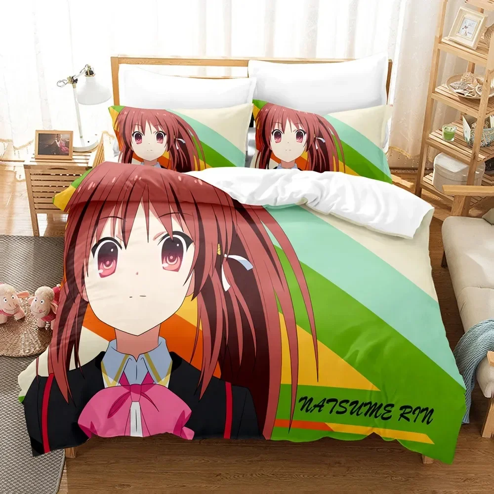 Little Busters! Bedding Set Duvet Cover Pillowcases Twin Full Queen King Boy Girl Kids Bed Linen 3D Anime Duvet Cover Sets