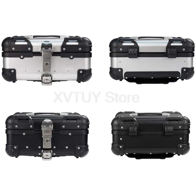 22L/35L/45L Motorcycle Top Box Round Corner Waterproof Moto Aluminum Top Rear Luggage Universal Motorbike Tail Tool Cases Trunk