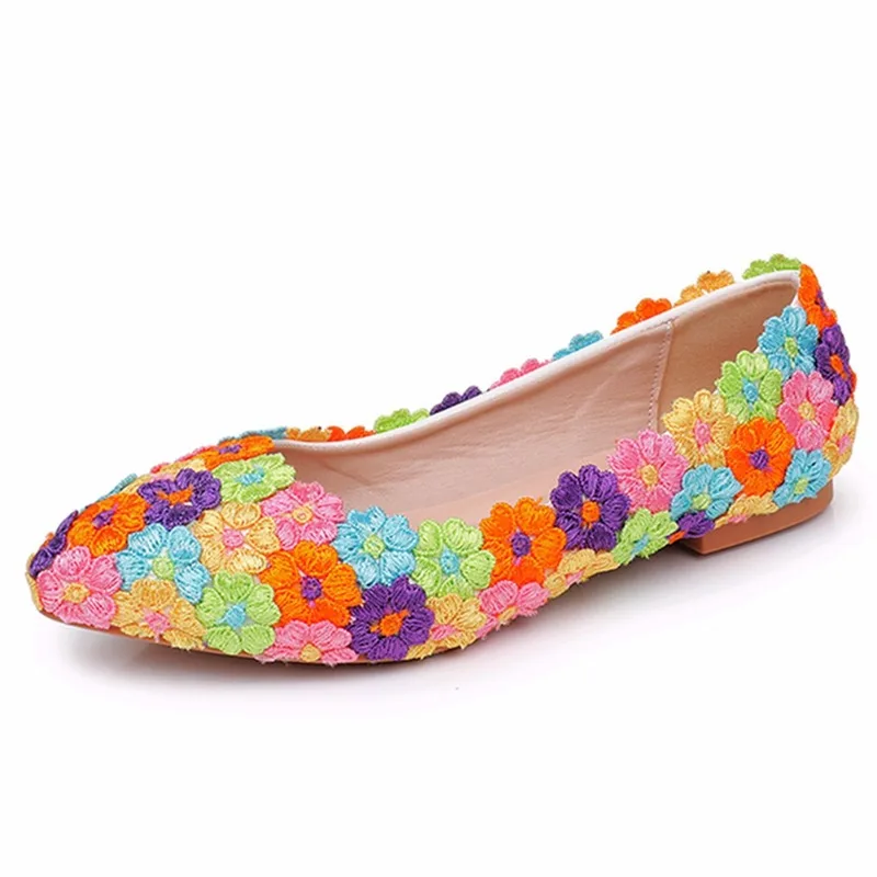 2026 New Hot Selling Lace Bridal Sh0es Handmade Wedding Shoes Flat Wedding Bridesmaid Shos Performance Flat Heel Low Order Shoe