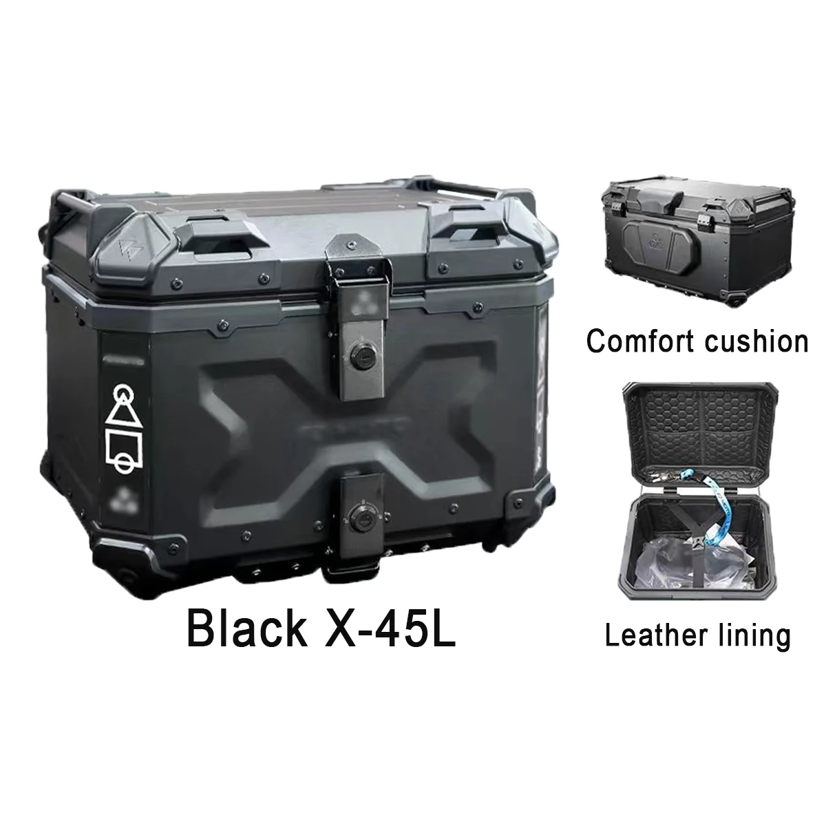 

Factory Hot Selling 45L F2-MOTO Motorcycle Tailbox Aluminum Alloy Top Box Large Capacity Locomotive Tailbox
