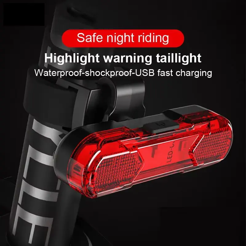 

Задний фонарь для велосипеда, водонепроницаемый задний фонарь для горного велосипеда, светодиодный фонарь с зарядкой через USB, мигающий задний фонарь для велосипеда, предупредительный световой сигнал безопасности