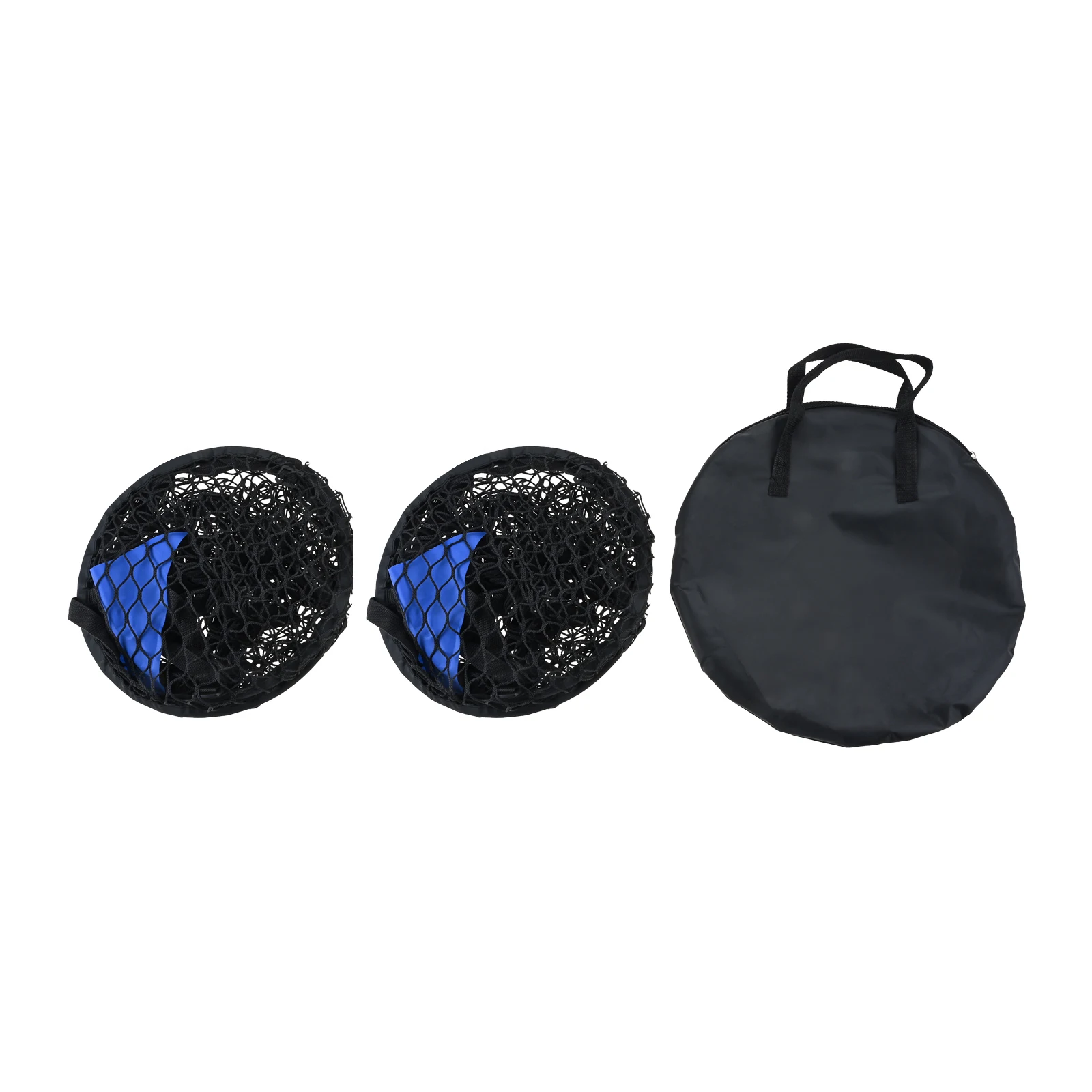 2 Pcs 58cm Diameter Black Soccer Goals Target Net and 1 Pc Carry Storage Bag Foldable and Portability for Goals Training