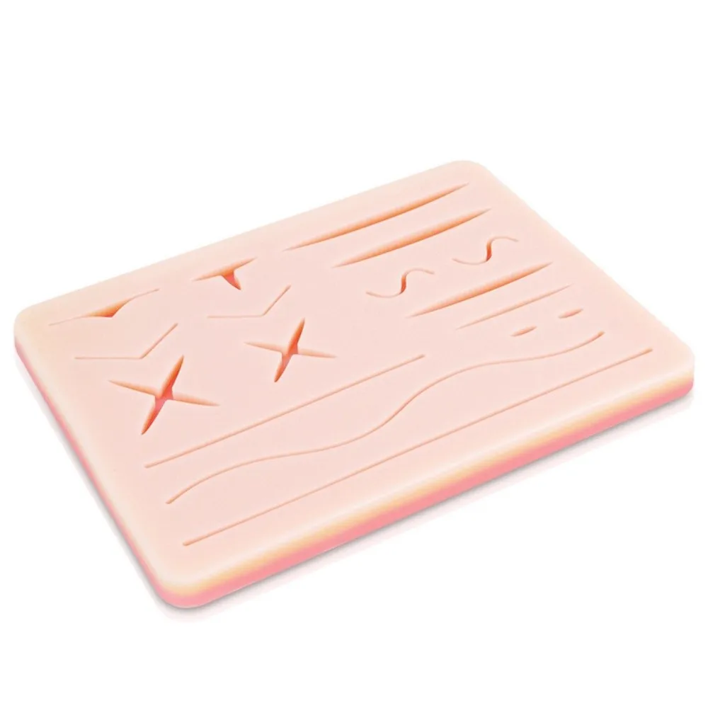 Silicone Skin Suture Kit Suturing Practice with Pre-Cut Wound Suture Practice Training Kit Various Wound Types Soft
