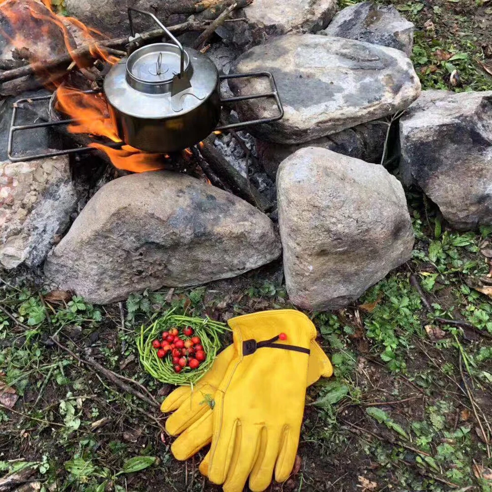 

Tailor Brando Benefit Products! High Quality Water Dyed Uncoated Gold Leather Gloves Durable Rider Gloves 4 Sizes